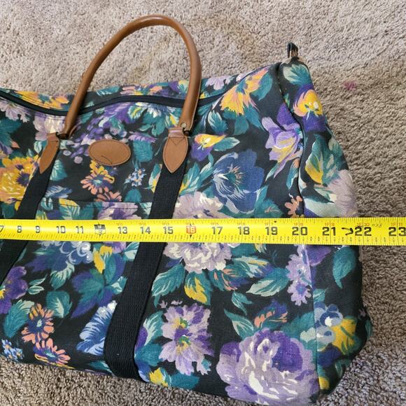 Vintage GITANO Floral Fruit Print Weekend Travel Duffel Carry On Bag Large RARE - Picture 11 of 12